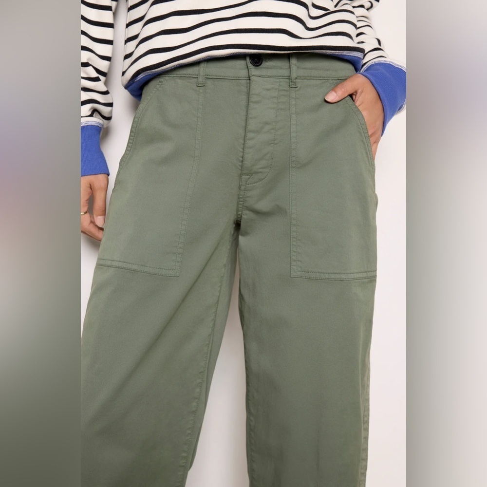 SANCTUARY olive green cotton blend chino khaki utility high rise crop pants 30”﻿